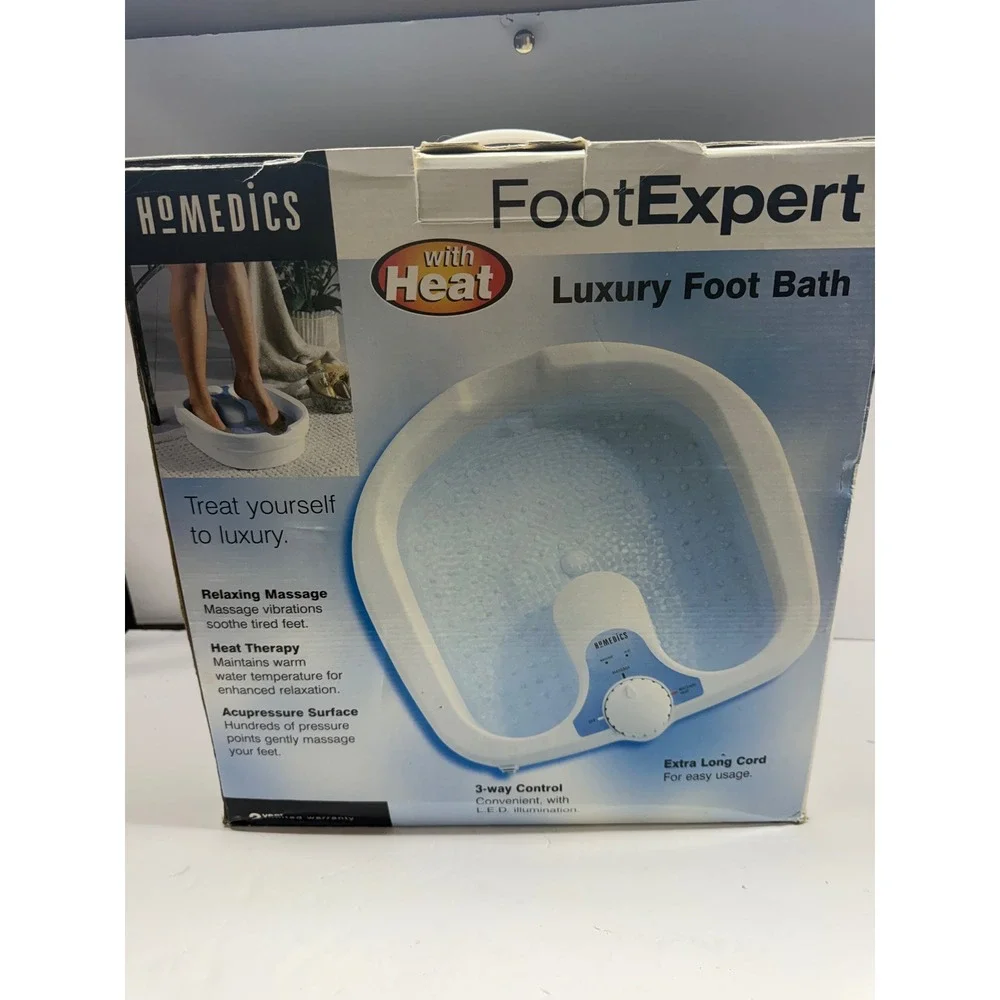 HoMedics FootExpert Luxury Foot Bath with Heat and Massage White FB-50
